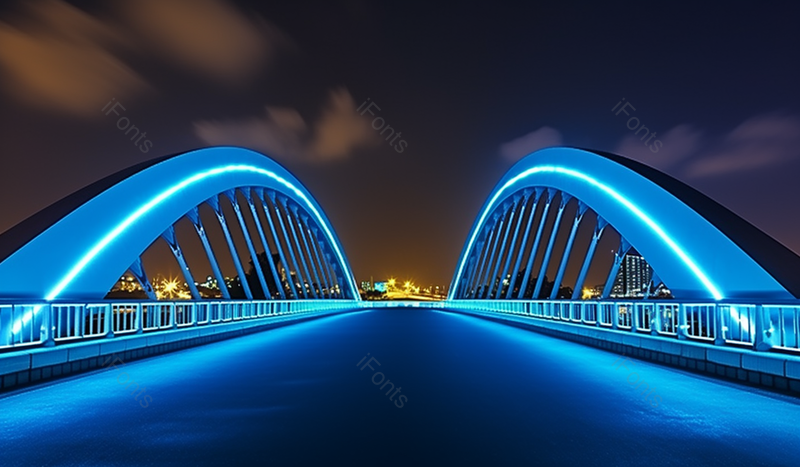 夜景下的梅丹灯火桥,高清,摄影图,摄影图片,图片大全,摄影图免费下载